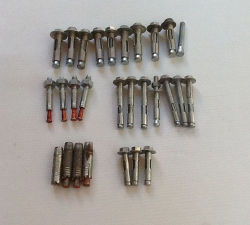 Lot of 27 pcs of assorted concrete wedge anchors for sale