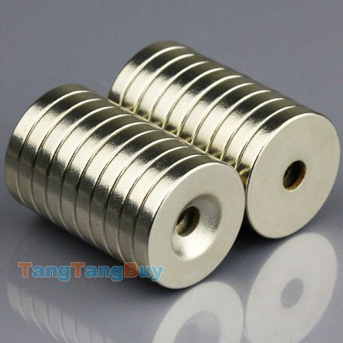 20pcs Small Disc Neodymium Magnets 18mm x 3mm Hole 5mm Round Rare Earth Neo N50
