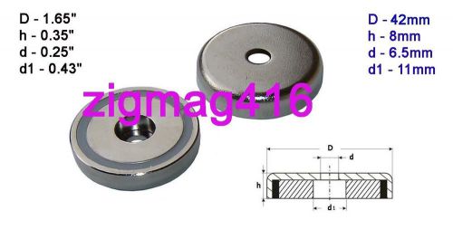 2 pcs of  Neodymium (rare earth) Pot Magnets, 1.65&#034; dia x 0.35&#034; thick