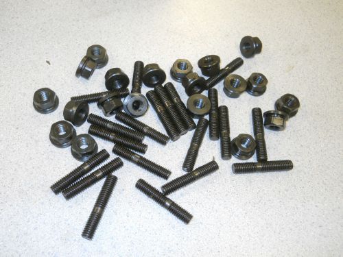 20 NEW NASCAR 3/8&#034;-16 COARSE THREAD GRADE 8 HARDENED THICK FLANGE NUTS &amp; STUDS