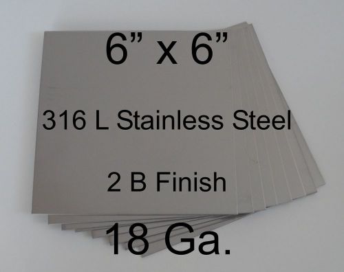 12 pcs 316L 18 Ga 6&#034; x 6&#034; Stainless Steel Plate for HHO cell