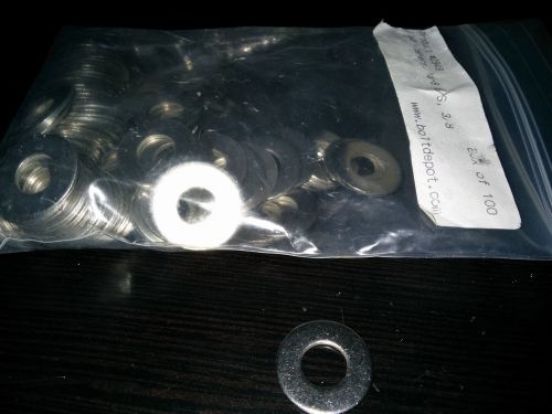 NEW bolt depot #2949 Flat washers, stainless steel 18-8, 3/8 QTY. 100