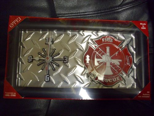 FIREFIGHTER&#039;S QUARTZ CLOCK  MALTESE CROSS FIRE RESCUE