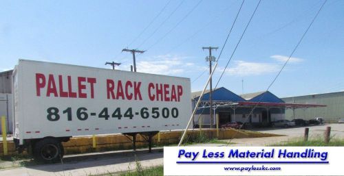 Used shelving pallet rack racks truck forklifts beams 96&#034; racking teardrop stock for sale