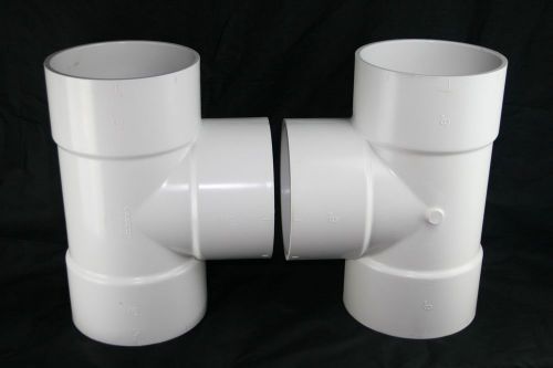 Lot of 2 lasco 8&#034; pvc pipe tees pvc 1 sch 40 usa made d2466 8&#034;x8&#034;x8&#034; for sale