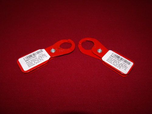 2 Pcs North Safety R60ML M-Safe Metal Lockout Hasp Red Painted Handle 1&#034; Jaw New