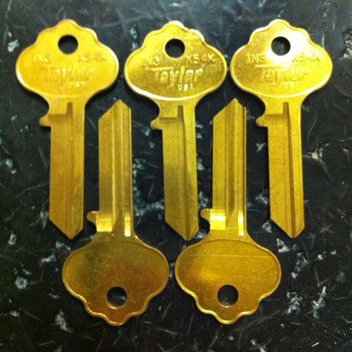 5 pcs IN3 X54K Key Blanks Brass new Taylor/ILCO locksmith  IN3/X54K bulk