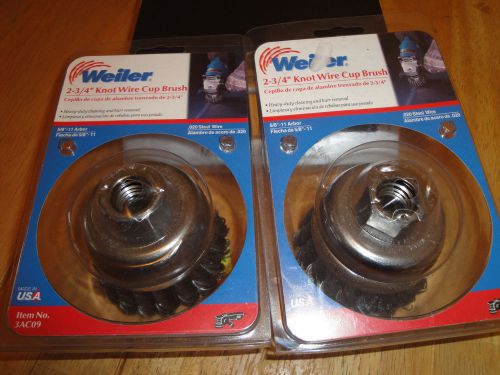 WEILER 2-3/4 KNOT WIRE CUP BRUSH SET OF 2
