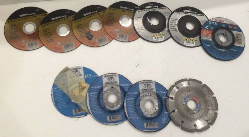 LOT OF 11 VARIOUS GRINDING WHEELS/DISCS 4 1/2&#034; AWESOME