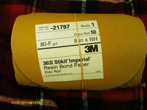 2 rolls  3m 8&#034; 80 grit stikit disc 50 per roll imperial gold sandpaper for sale