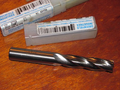 Lot of 2 brand new extra long 1/2&#034; roughing end mills , four flute ,  greenfield for sale