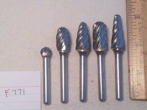 5 new 6 mm shank carbide burrs for cutting aluminum. metric. made in usa  {f771} for sale