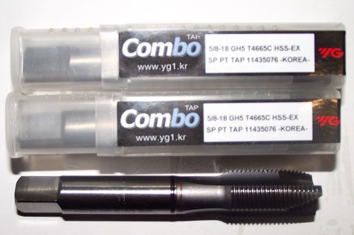 3pc 5/8-18 YG1 Combo Tap Spiral Point Taps for Multi-Purpose Coated
