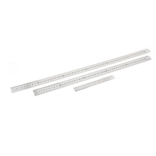 3 in 1 15cm 50cm 60cm double sides students metric straight ruler silver tone for sale
