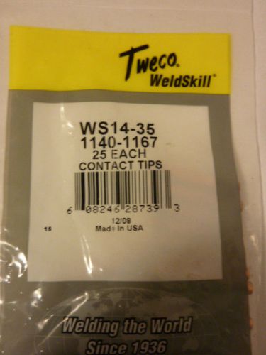 TWECO  WS14-35  1140-1167  MIG CONTACT TIPS  QTY. 25  FREE SHIPPING!!!!