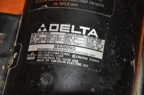 Delta 46-701 12&#034; wood lathe motor  3/4hp 120v 1750 rpm 5/8 x