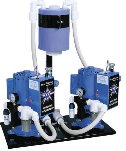 Tech west dental whirlwind liquid (wet) ring dual vacuum pump 4 user 2 hp 230v for sale