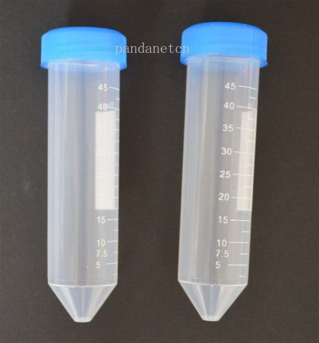 20pcs 50ml Clear Conical Bottom Micro Centrifuge Tubes Caps on Rack