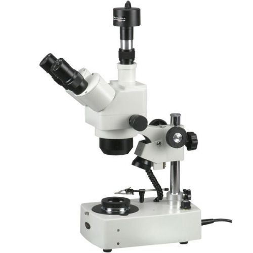 10X-80X Darkfield Jewelry Gem Microscope + 1.3MP Camera