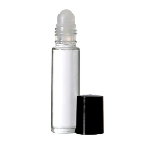 12 PCS, 10 ml [1/3 oz] Clear Roll on Bottles With Black Caps