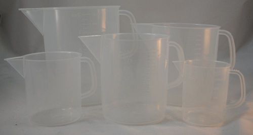 Plastic measuring jug pitcher set of 5 standard sizes for sale