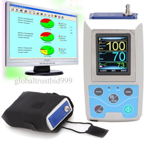 24 hour Ambulatory Blood Pressure ABPM Holter NIBP MAPA Monitor w USB software