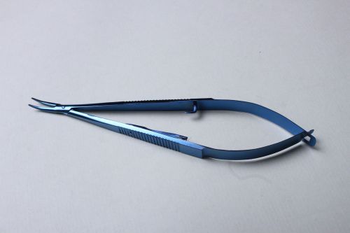 Castroviejo Needle Holder Curved Heavy 12mm Long Jaws With Lock Ophthalmic Insts