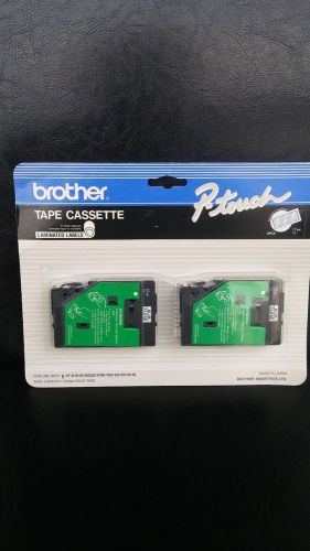 BROTHER TC-12 P-TOUCH TAPE CASSETTE LAMINATED LABELS BLUE ON CLEAR ( TWIN PACK)