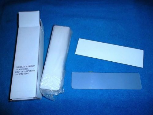 100 SMALL BOOKMARK clear hot LAMINATOR/LAMINATING POUCHES 1-3/8&#034; x 5-1/2&#034;  5 MIL