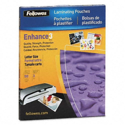 Fellowes laminating pouches, 3 mil, 11-1/2 x 9, 50/pack, pk - fel52225 for sale