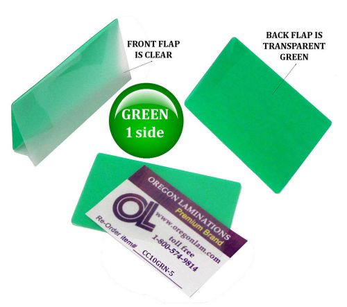 Qty 500 green/clear credit card laminating pouches 2-1/8 x 3-3/8 by lam-it-all for sale