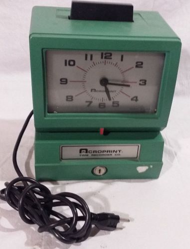 Vintage punch clock Acroprint Time Recorder Co Model125NR4 electric