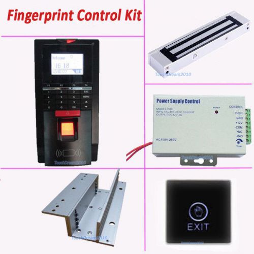 Fingerprint Access Control Time Attendance System Kit with Power Supply and Lock