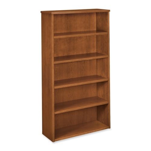 BW Wood Veneer Series Five-Shelf Bookcase, 36w x 13d x 66h, Bourbon Cherry