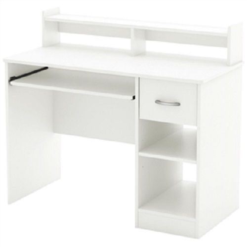 Computer Desk Modern Contemporary Keyboard Tray White Finish Office