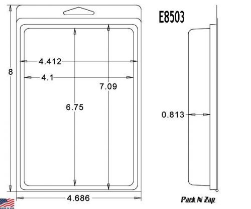 300 Clamshell Packaging Clear Plastic Blister Pack 8&#034;H x 4.7&#034;W x0.813&#034;D (E8503)