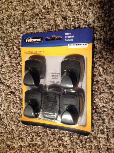 FELLOWES Plastic Partition Additions Hooks, 5/Pack 75271