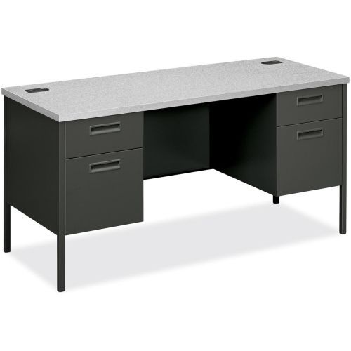 Metro Series Kneespace Credenza, 60w x 24d x 29-1/2h, Gray Patterned/Charcoal