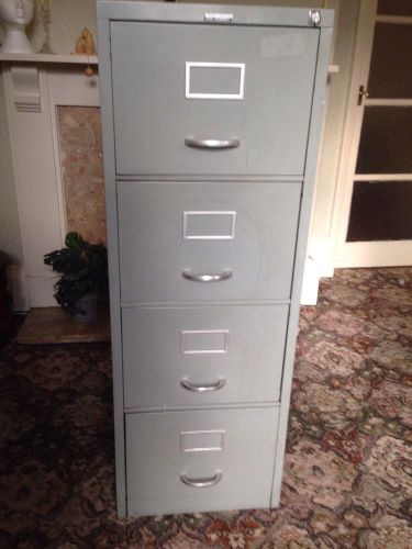 Vintage Filing Cabinet Grey Steel Sankey Sheldon Industrial Locking With Key