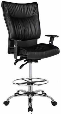Heavy Duty Leather Drafting Chair/Stool by Harwick Model 8308