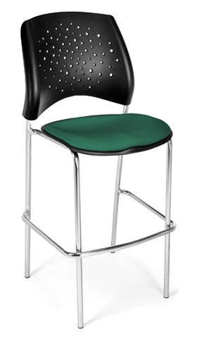 OFM Stars and Moon Cafe Height Chair Chrome None (Black Plastic)