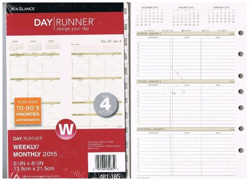 Day Runner®3-in-1 Weekly Planner Refill  2015 5 1/2&#034; x 8 1/2&#034; #481-185/