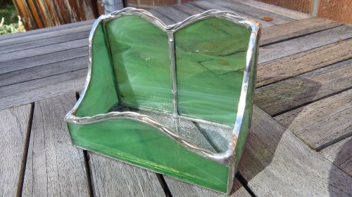 Stained Glass Business Card Holder (green)