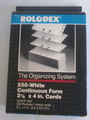 Rolodex 250-White Continuous Form 2 1/6&#034; x 4&#034; Cards Reduced!
