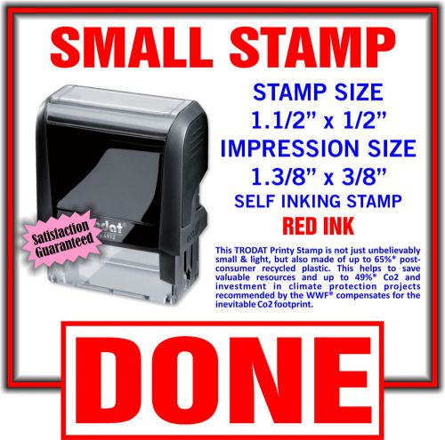 &#034;DONE&#034; Self Inking Rubber Stamp in Red Trodat 9411 Stamper