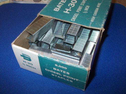Bates H-30 1/2 Inch Chisel Point Staples Box of 5000