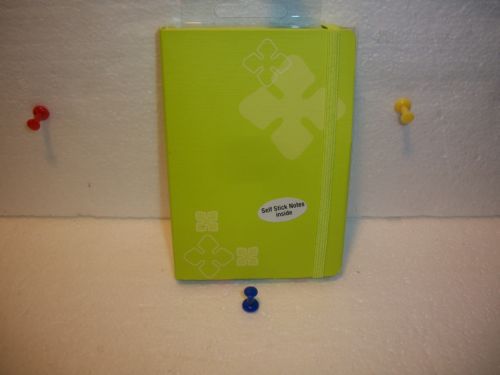 Staples® Stickies™ Portable Stickies with Pen, Hardcover case Lime Green New