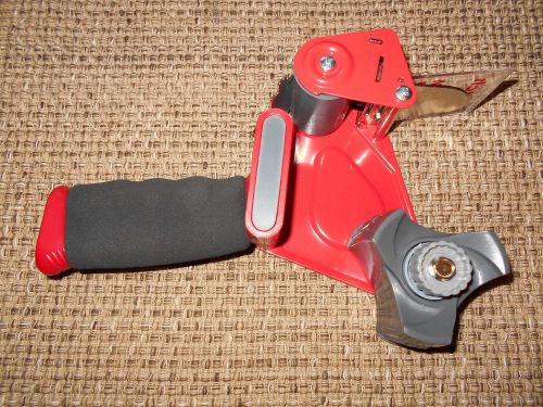 3M Foam Handle Pistol Grip Packaging Tape Dispenser, 3&#034; core, Metal, Red