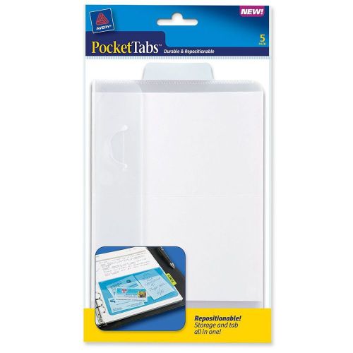 Avery PocketTabs, 5.125 x 8.315 Inches, Half-Page Size, Pastel Blue, 5 per pack
