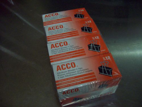 Acco Medium Binder Clips   8 boxes of 12